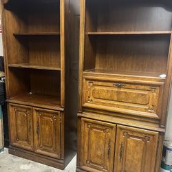 2 Wood cabinets