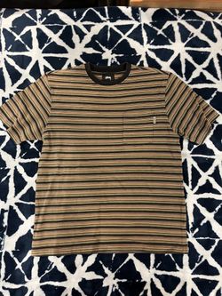 Stussy Green Striped Shirt Size Medium