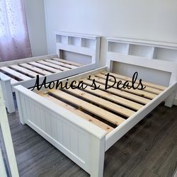 2 Full Solid Wood Bed Frames $600