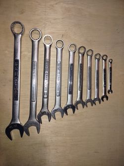 Craftsman Combination Wrench Set, 10 Pieces SAE Vintage