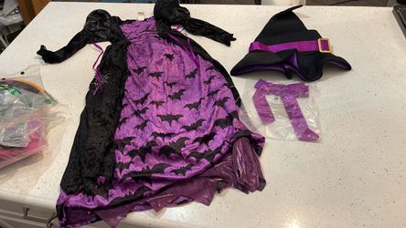 Girls small purple and black beautiful witch Halloween costume
