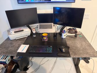 Black & Grey Electric Standing Desk 64’ L x 30” W