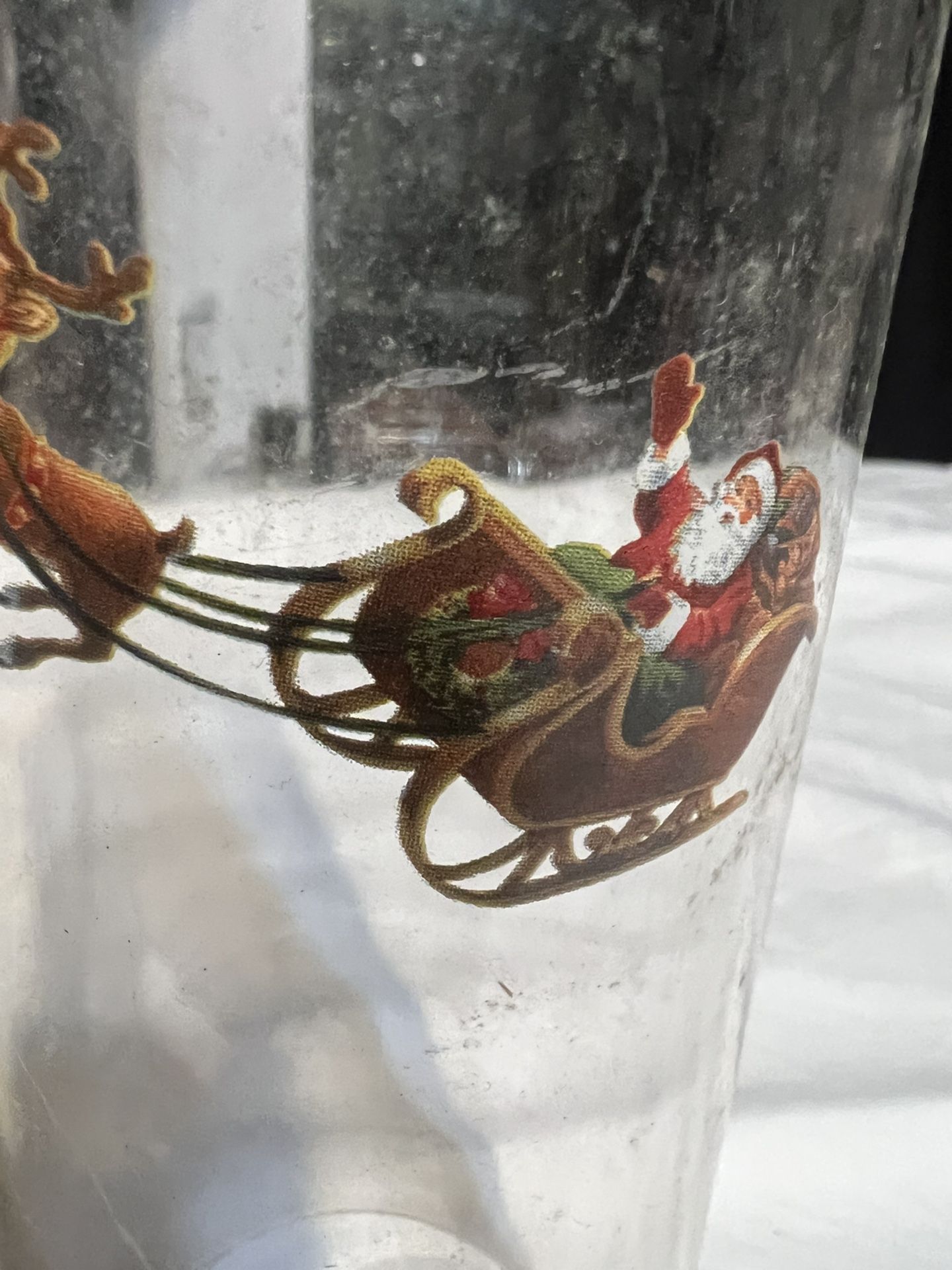 Santa In His Sleigh Candle Topper