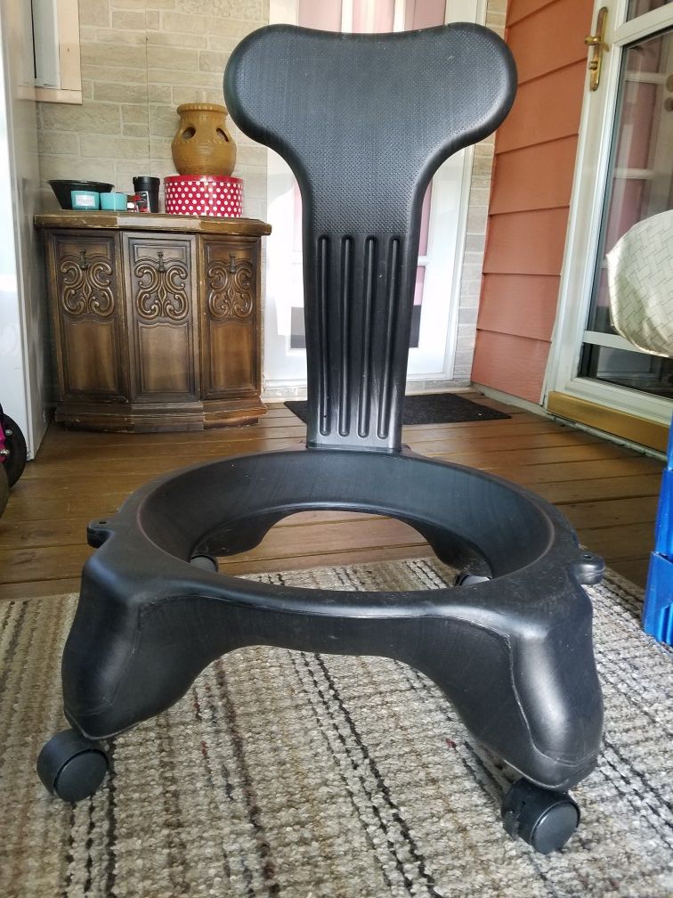 Exercise ball with back support base. Ball is completely new unopened. Base from another ball but perfect condition