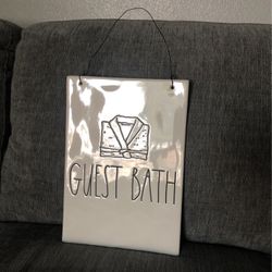 Rae Dunn Bathroom Sign 