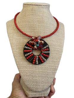 Red Beads Boho Necklace