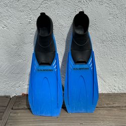 U.S. Divers Pacifica Fins Size 5-6/38-39 Snorkeling Scuba Diving Blue Aqua Lung  (Silver Lake)