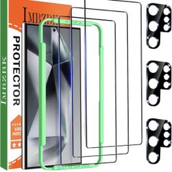 3 Pack Screen Protector for Samsung Galaxy S24 Ultra Tempered Glass 3 Pack Camera Lens Protector Accessories Protector de Pantalla, Case Friendly, Sup