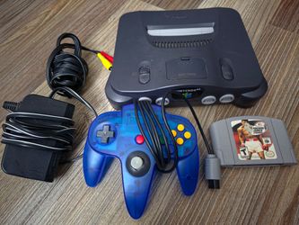 Nintendo 64 Black console + Knockout kings 2000 game (Good condition)