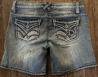VTG Hydraulic Jean Shorts Sz 7/8 Low Rise Distressed Y2K