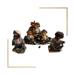 Sailor Teddy Bear Porcelain Figurine Set