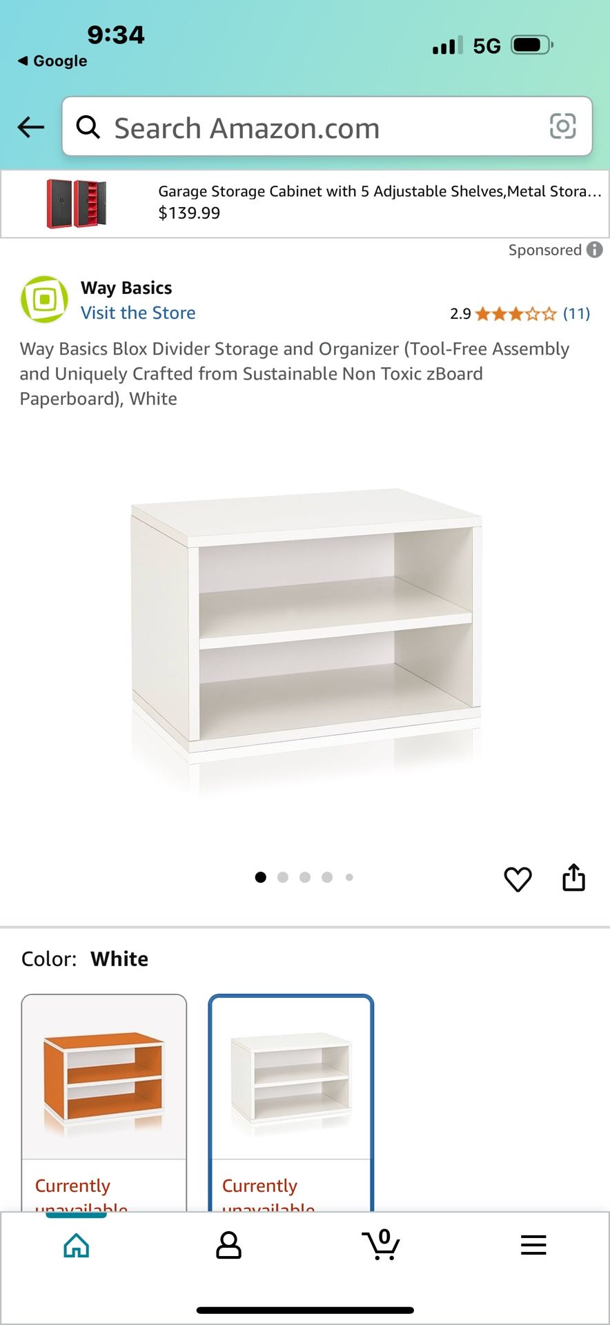 Cubby Shelf Way Basics Blox Divider Storage and Organizer Tool-Free Assembly Uniquely Crafted NEW   Material Recycled Material Mounting Type Tabletop 