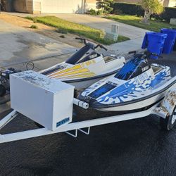 Two 1989 Yamaha Waverunner 650's Zieman Dual Ski Trailer