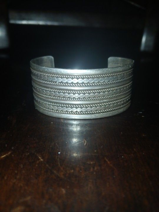 Ron Y. Sterling Silver Native American Bracelet