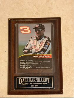 Dale Earnhardt Commemorative Wood Plaque 1(contact info removed)