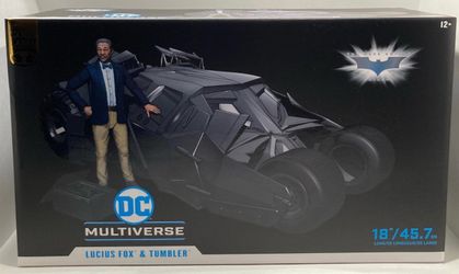 McFarlane DC Multiverse Lucius Fox & Tumbler Gold Label Dark Knight Trilogy