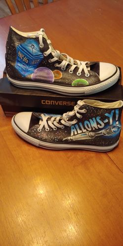 Dr who converse hightop hand painted only worn once