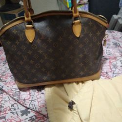 Louis Vuitton Lockit Handbag Monogram Canvas Horizontal Brown 2266711
