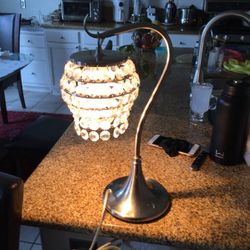 Silver crystal lamp antique works perfect