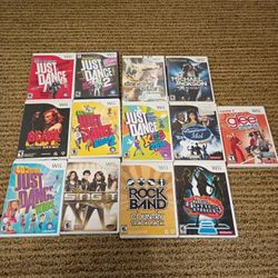 Nintendo Wii Just Dance Rock Band Games 