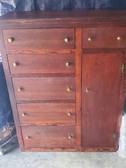 Wood Dresser with Cabinet Door