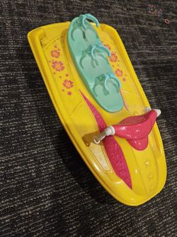 Barbie Jet Ski Wave Runner Sport Fun Bath or Pool Toy Pink/Yellow