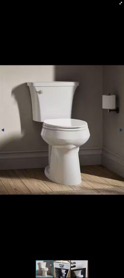 KOHLER Highline Arc 12 in. Rough In 2-Piece 1.28 GFP Single Flush Elongated Chair Height Toilet in White