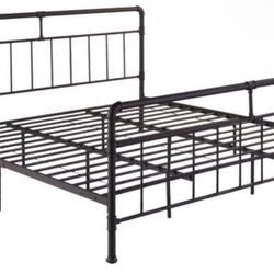 New Christopher Knight Home Sally King-Size Iron Bed Frame, Minimal, Industrial, Hammered Copper