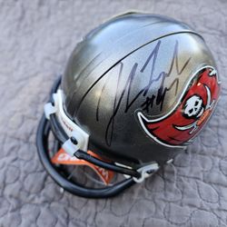 Signed John Lynch Riddell Mini Helmet w/Case Tampa Bay Buccaneers HOF