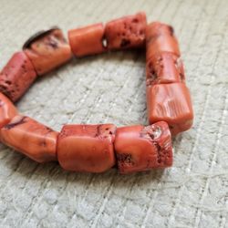 Red Coral Gemstone Beads. 