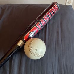 Old Baseball And Baseball Bat