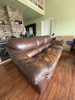 Three-Seater Leather Sofa