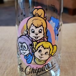 The Chipettes Glass From Alvin and the Chipmunks Collection 1985

