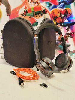 Jabra Evolve 75 Bluetooth Hands Free Headset w/ Dongle USB Cord Zip Case