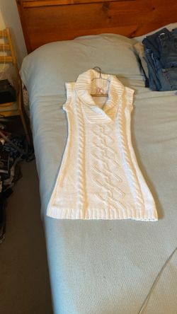 Derek Heart Knit White Dress, Teen Size M