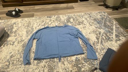 Blue Long Sleeve Pj Top Small