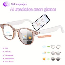 AI Smart Glasses with 160 Languages Real Time Translation Support, Chat GPT System, HVESBSFSYNew Multi-functional Audio Glasses for Men And Women, Bui