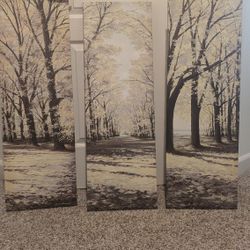 Three Panel Canvas Painting 