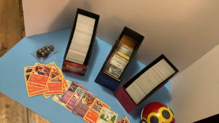 Pokémon Card lot Collection with Storage Boxes and Tin