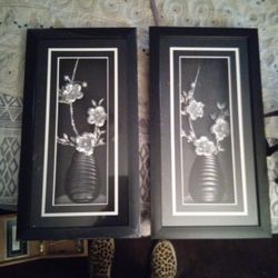 Beautiful 3D Silver Copper Flower and Butterfly Wall Frame