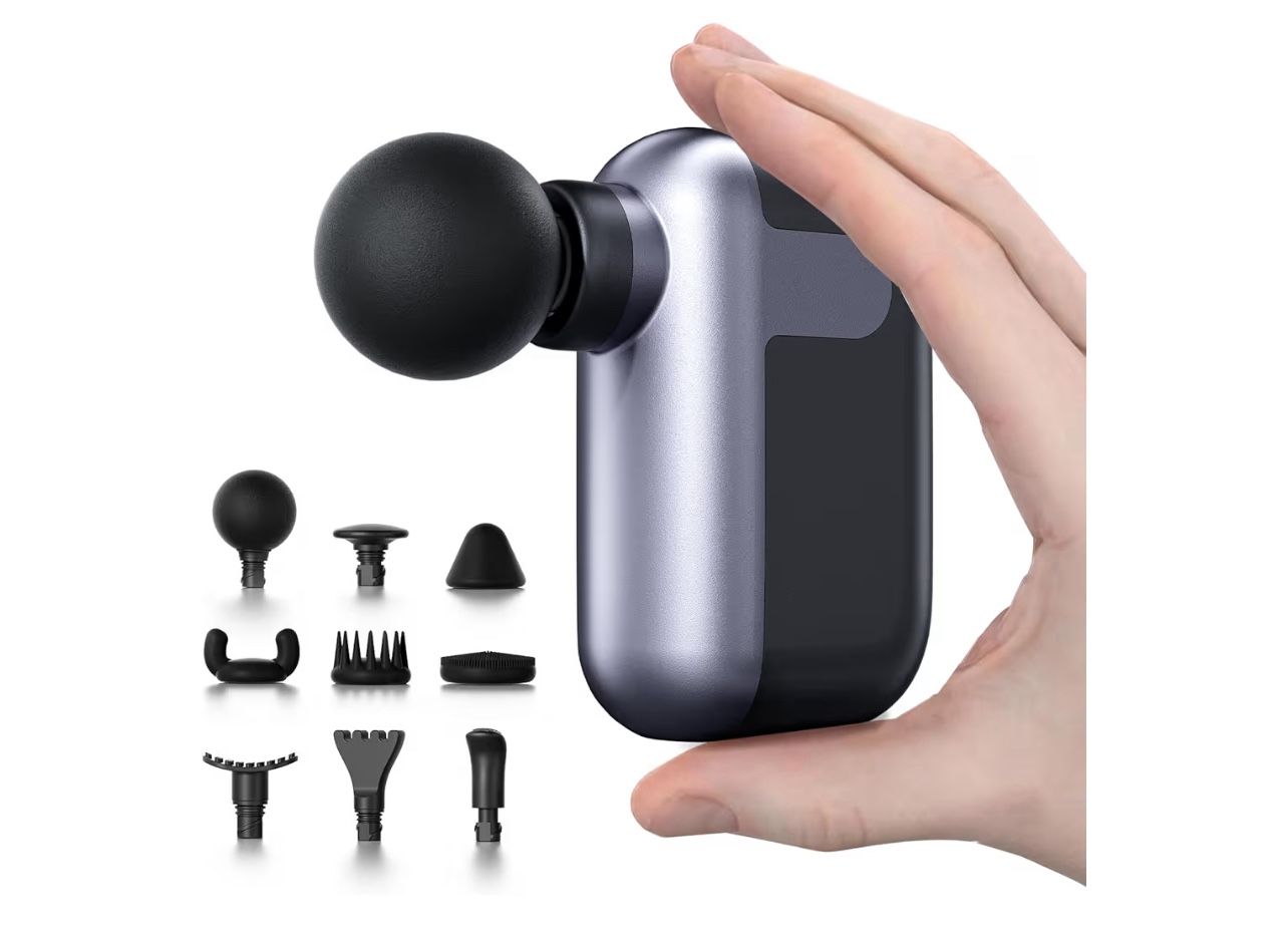 Brandnew Mini Massage Gun with 10 Massage Heads, Percussion Deep Tissues Handheld Muscle Massager, 8mm Amplitude High-Intensity Massager Gun for Pain 