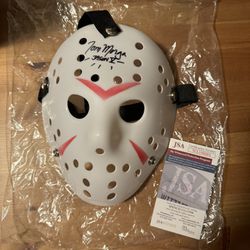Tom Morga Signed Jason Voorhees Friday The 13th Mask JSA