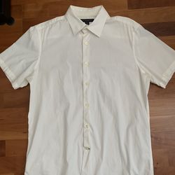 Men’s Banana Republic white slim fit short sleeve shirt,size medium