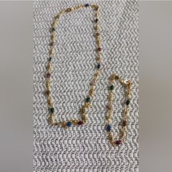 Goldtone Necklace and Bracelet Set, 16" and 7"