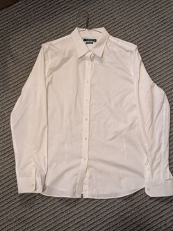 Lauren Ralph Lauren Non-Iron Cotton Solid White Dress Shirt XL 32/33
