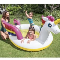 Inflatable Rainbow Mystic Unicorn Spray Kiddie Pool