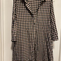H&M Plaid Flannel Long Sleeve Dress/ TUNIC Size 12 ladies smoke free like new condition 