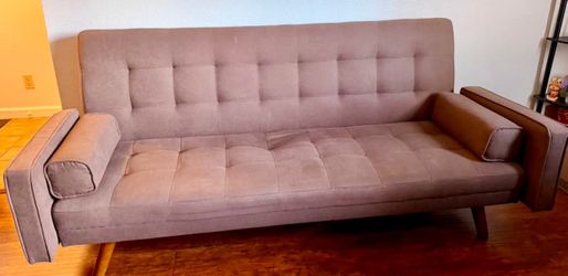 Vineego Modern Convertible Fabric Futon Sofa Bed – Brown