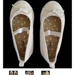 Cat & Jack White Glitter Ballet Flats