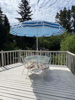 Patio Table with Chairs and Umbrella